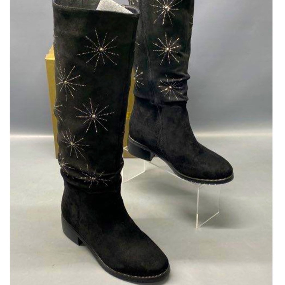 Azura Suede Crystal European Knee-High Boots
